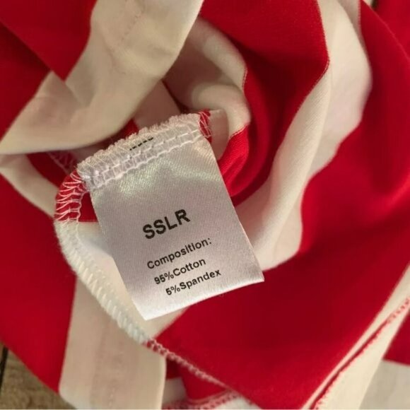 SSLR girls collection red and white striped long sleeve shirt -M - Picture 3 of 7